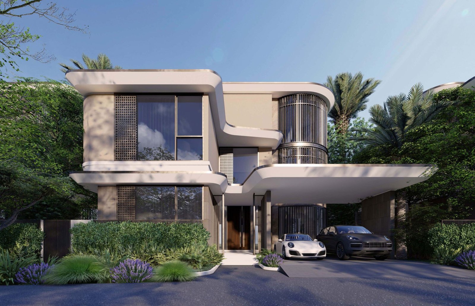 Wadi Villas Meydan - villa entrance with covered parking