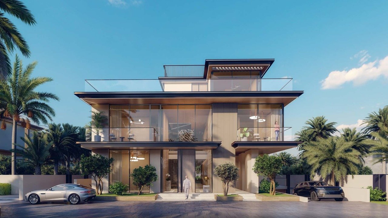 Avena The Valley - three-storey villa front elevation