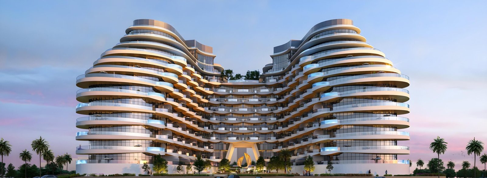Aqua Arc - curved apartment buildings facade