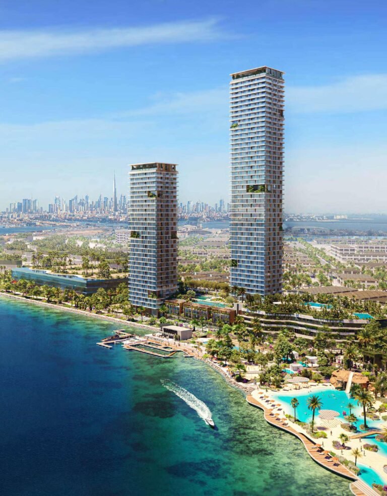 Orise by Beyond - aerial view of twin towers on the waterfront