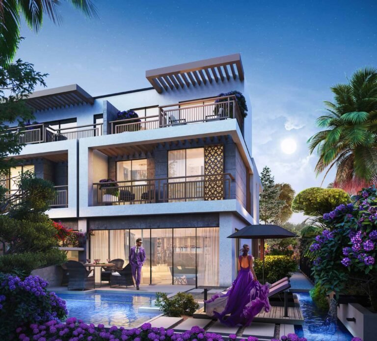 The Wilds by Aldar - three-storey townhouse with balconies and landscaping