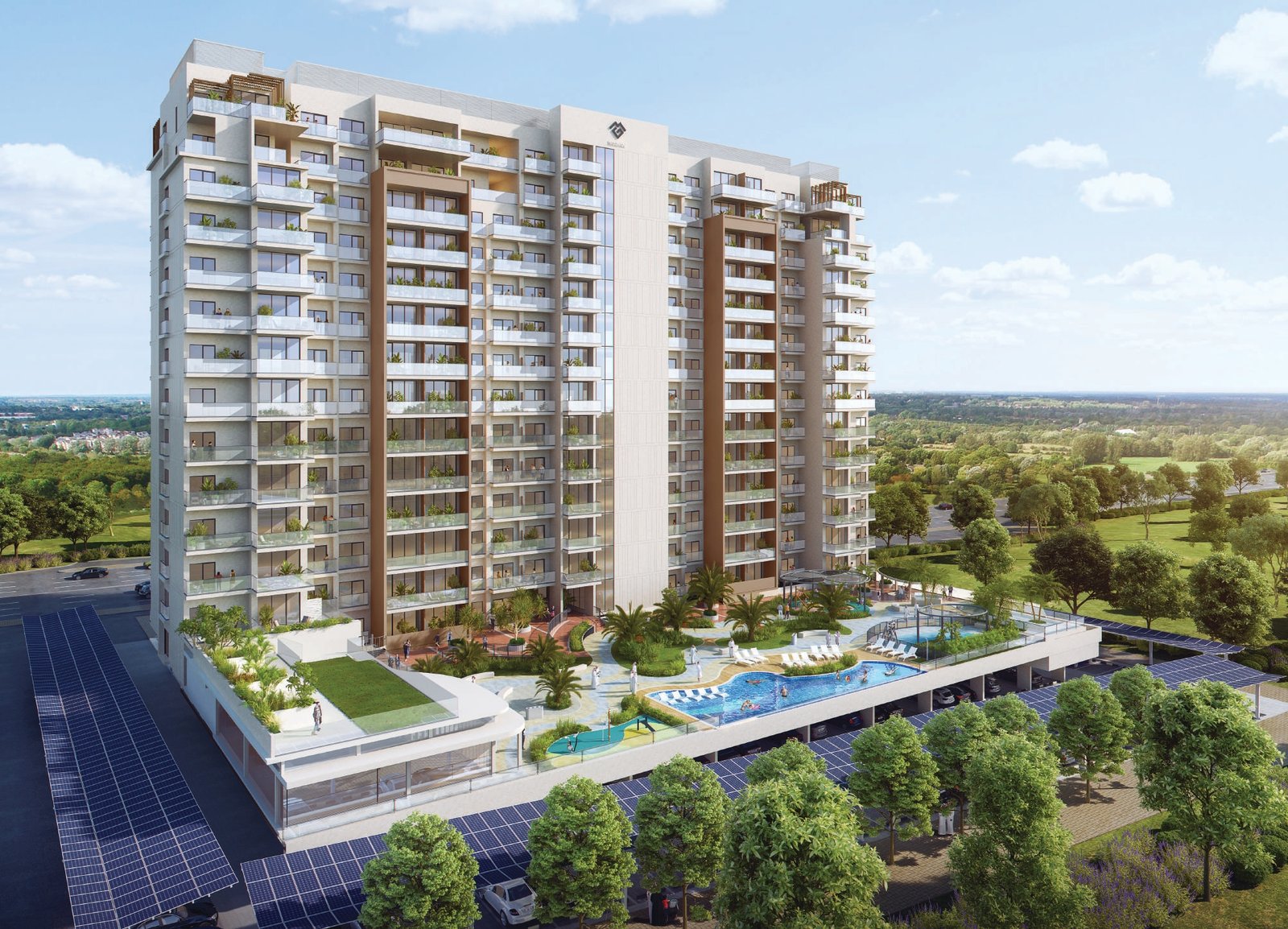 The Heven 2 by Meraki - apartment tower with landscaped podium pool