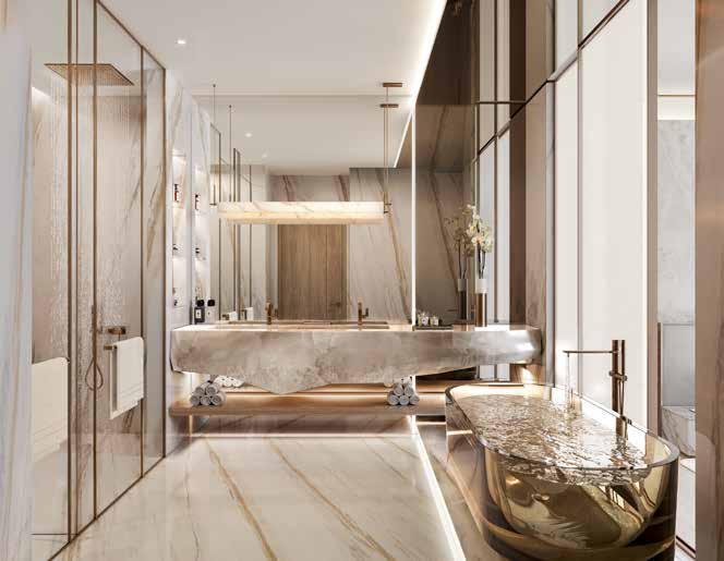 Safa Gate by Damac - bathroom with freestanding bath