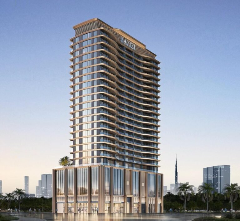 Azizi Milan - residential tower with city skyline