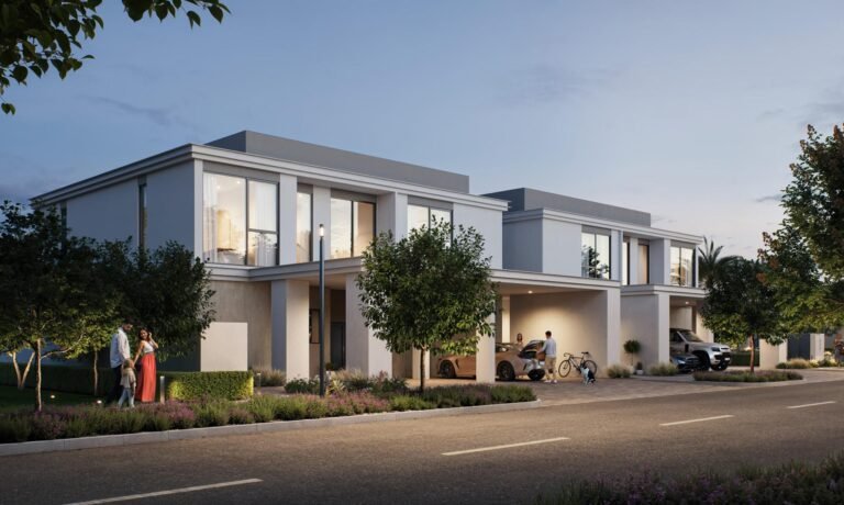 Greenspoint at Emaar South - townhouse street view with landscaping