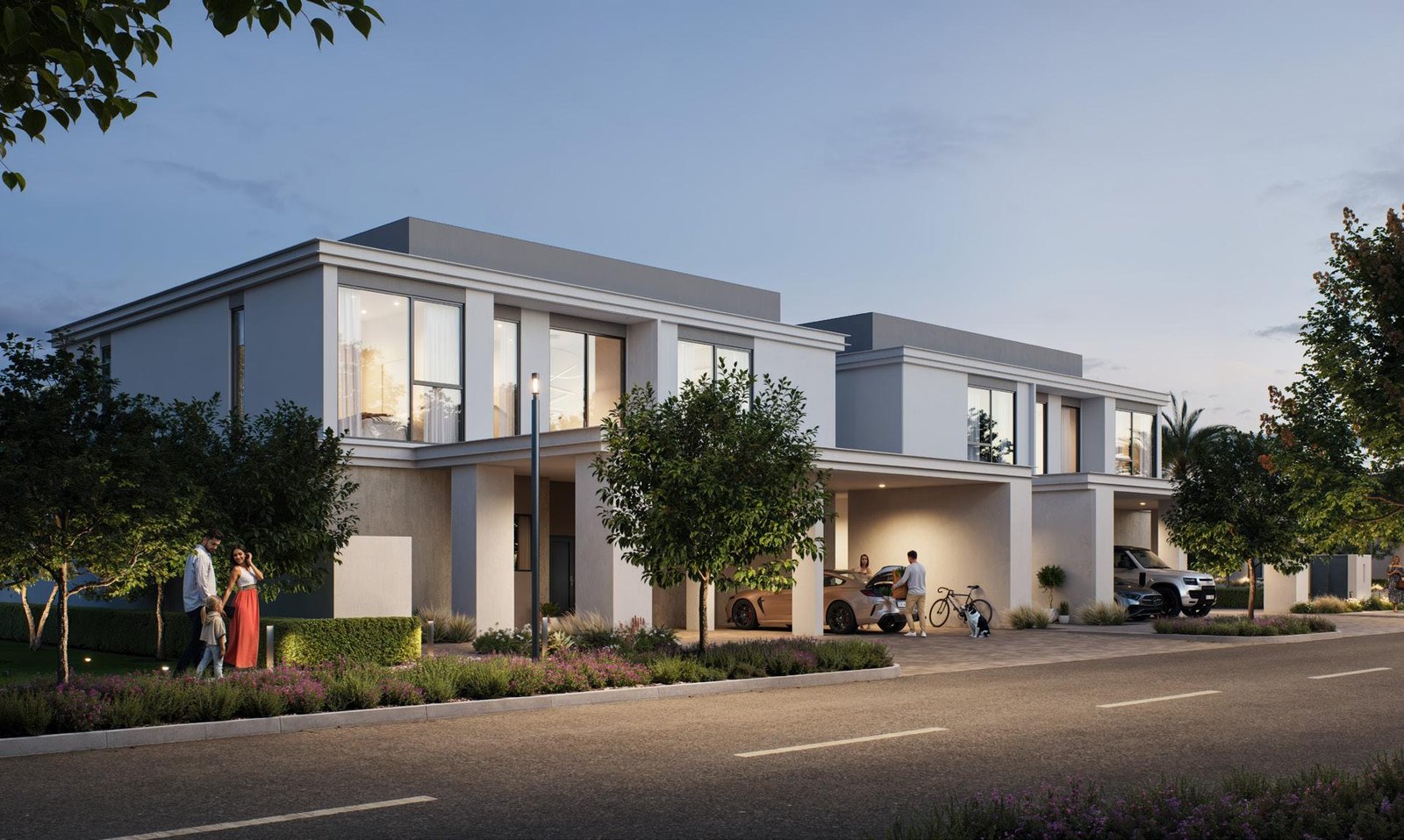 Greenspoint at Emaar South - townhouse street view with landscaping