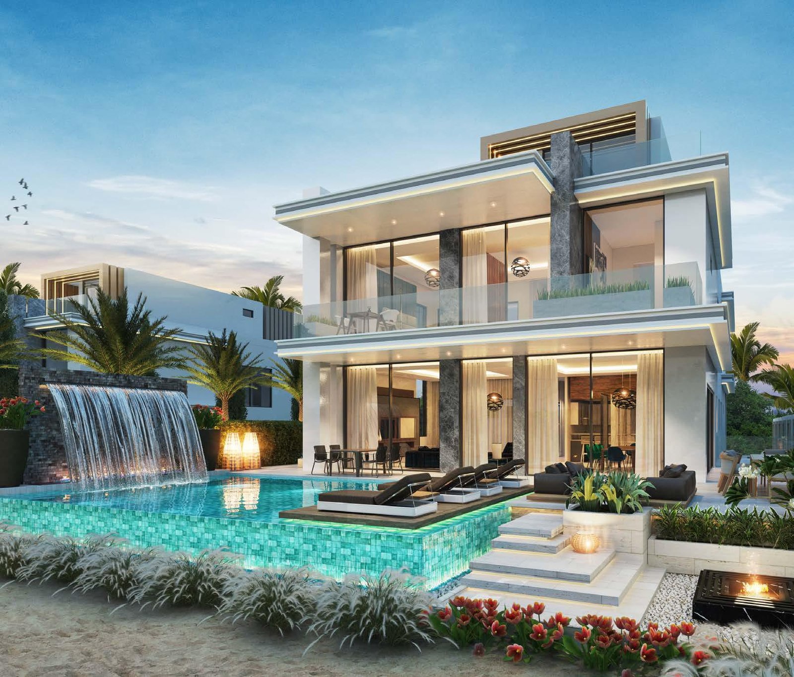 Damac Islands 2 - villa with infinity pool and waterfall