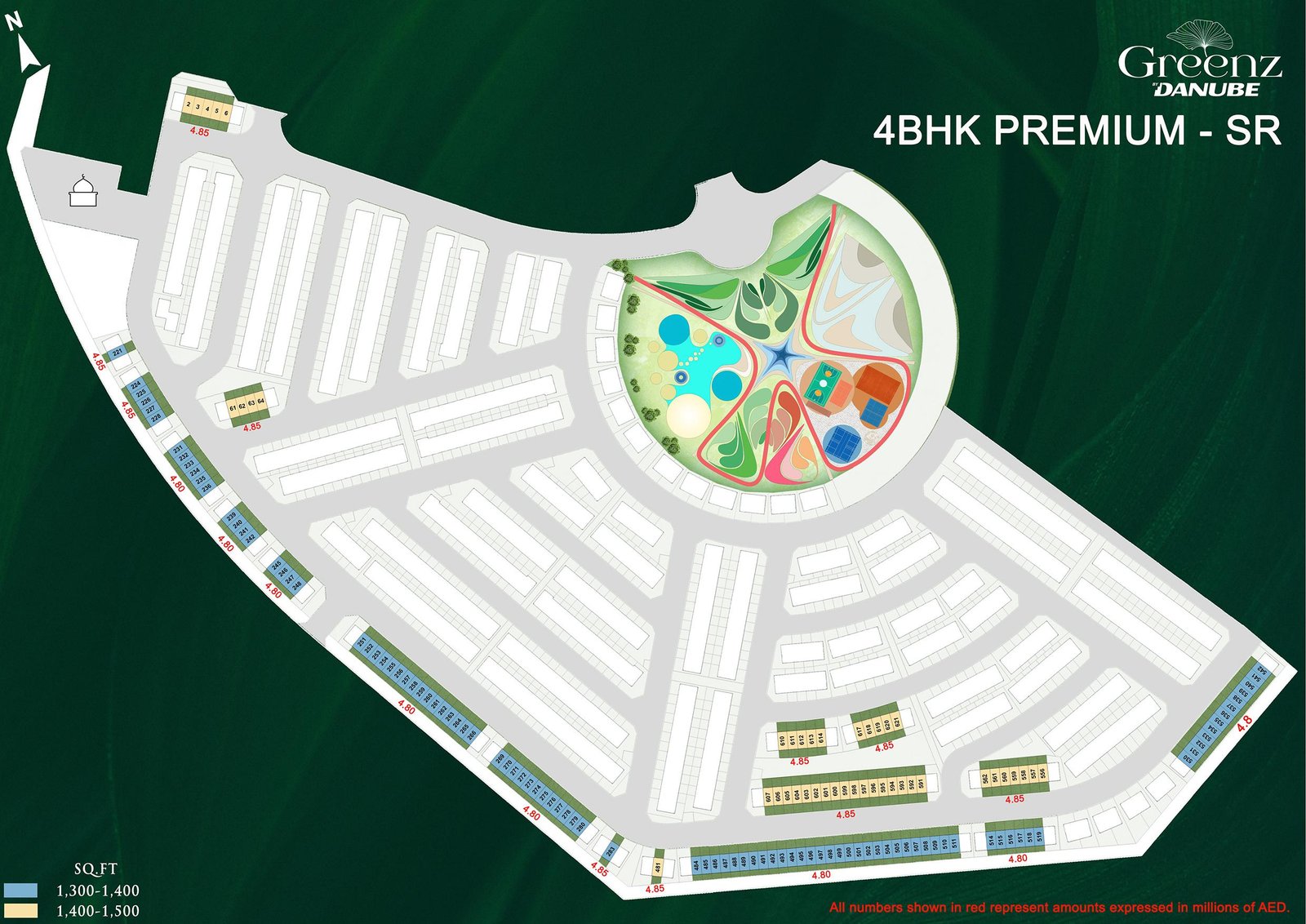 Greenz by Danube - masterplan of 4-bedroom premium villas