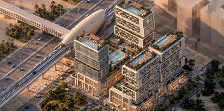 Raw District by Imtiaz Development - aerial view of the development and surrounding roads