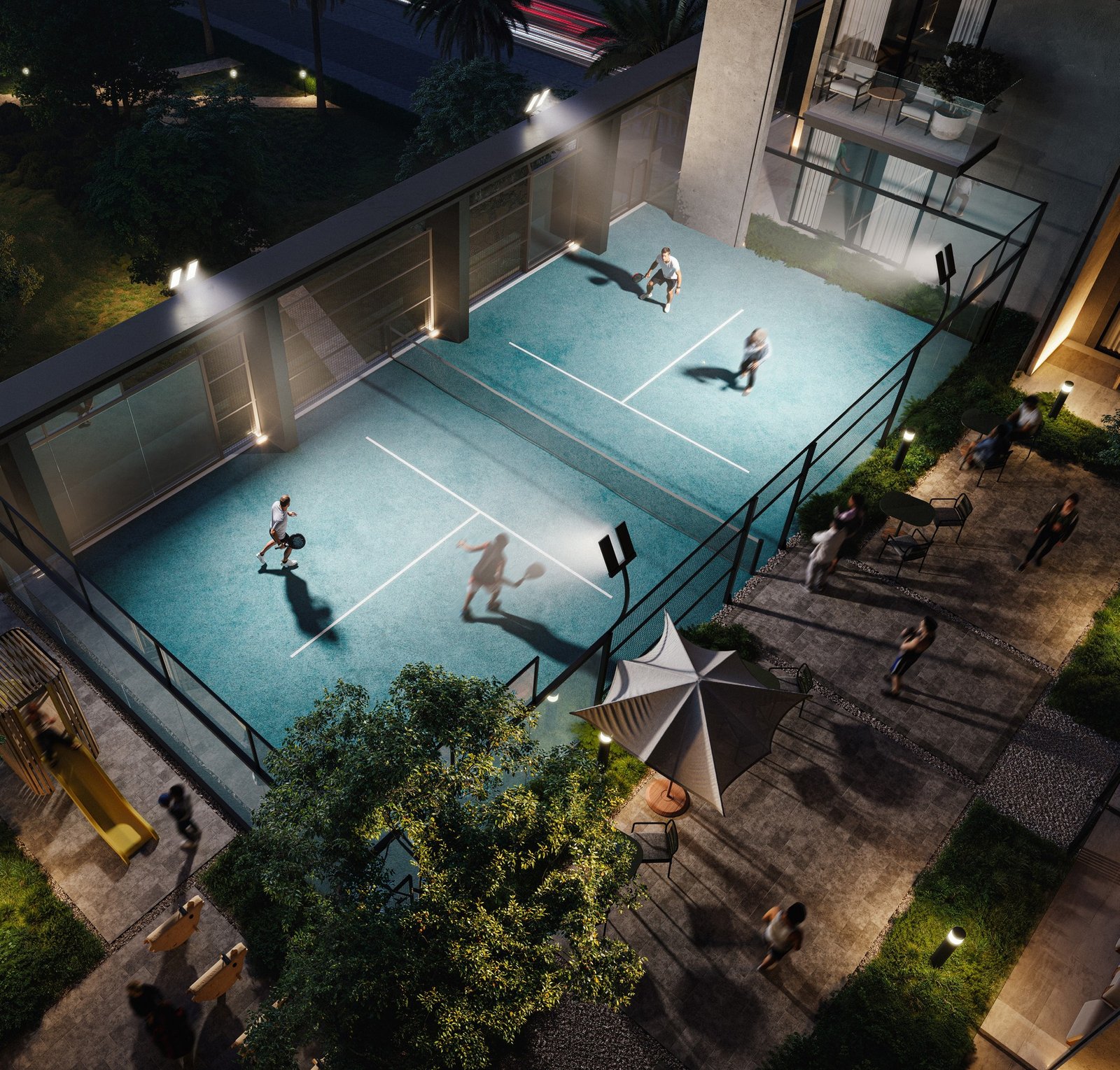 Social padel court at KORE by Imtiaz wellness residence, Dubai